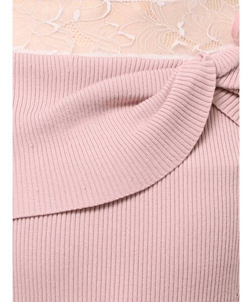 MERCURYDUO(マーキュリーデュオ)の「レース切替オフショルニットワンピース(ワンピース・レディース・アイボリー/チャコールグレー/ピンク/ブラック・SMALL/MEDIUM)」の22枚目の写真