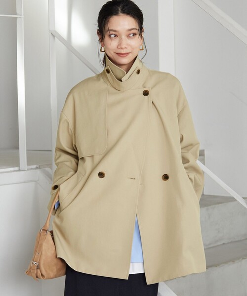 green label relaxing（グリーンレーベルリラクシング）の「［size SHORTあり］ミドル トレンチ コート 撥水（トレンチコート・レディース・オフホワイト/ベージュ/ネイビー・SHORT/36/38）」の7枚目の写真