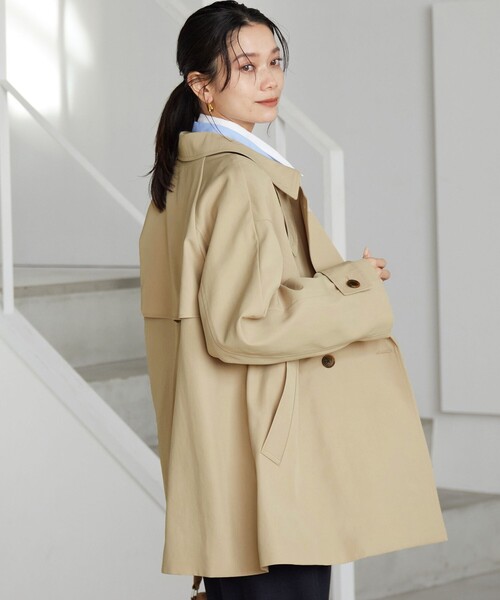green label relaxing（グリーンレーベルリラクシング）の「［size SHORTあり］ミドル トレンチ コート 撥水（トレンチコート・レディース・オフホワイト/ベージュ/ネイビー・SHORT/36/38）」の8枚目の写真