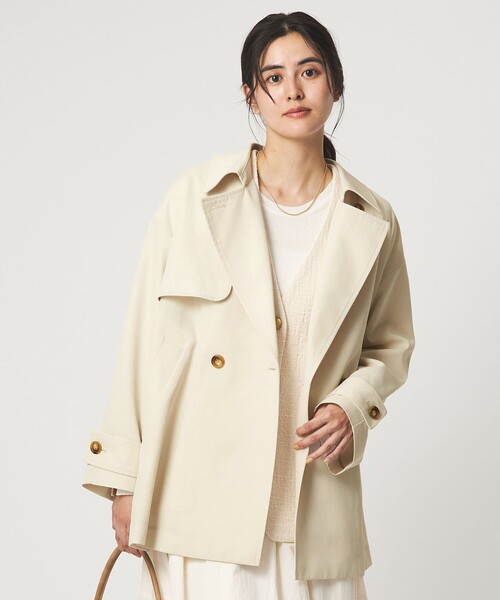green label relaxing（グリーンレーベルリラクシング）の「［size SHORTあり］ミドル トレンチ コート 撥水（トレンチコート・レディース・オフホワイト/ベージュ/ネイビー・SHORT/36/38）」の15枚目の写真