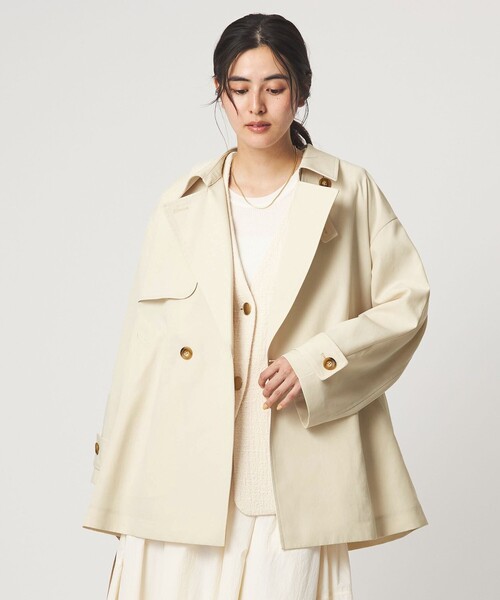 green label relaxing（グリーンレーベルリラクシング）の「［size SHORTあり］ミドル トレンチ コート 撥水（トレンチコート・レディース・オフホワイト/ベージュ/ネイビー・SHORT/36/38）」の16枚目の写真