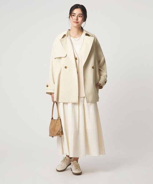 green label relaxing（グリーンレーベルリラクシング）の「［size SHORTあり］ミドル トレンチ コート 撥水（トレンチコート・レディース・オフホワイト/ベージュ/ネイビー・SHORT/36/38）」の17枚目の写真