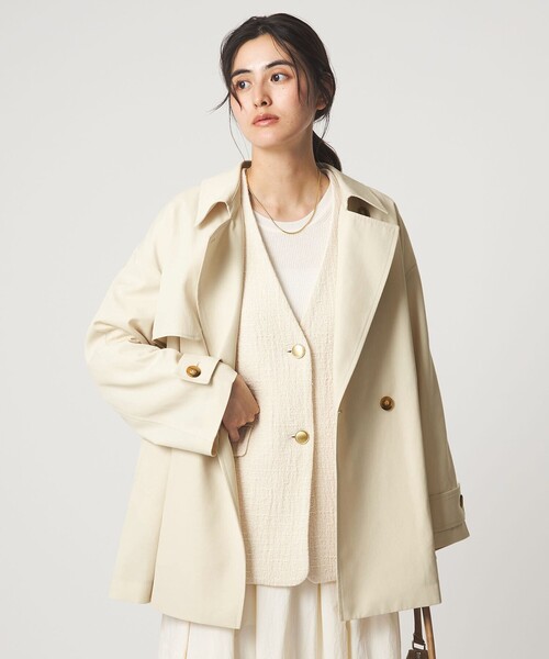 green label relaxing（グリーンレーベルリラクシング）の「［size SHORTあり］ミドル トレンチ コート 撥水（トレンチコート・レディース・オフホワイト/ベージュ/ネイビー・SHORT/36/38）」の18枚目の写真