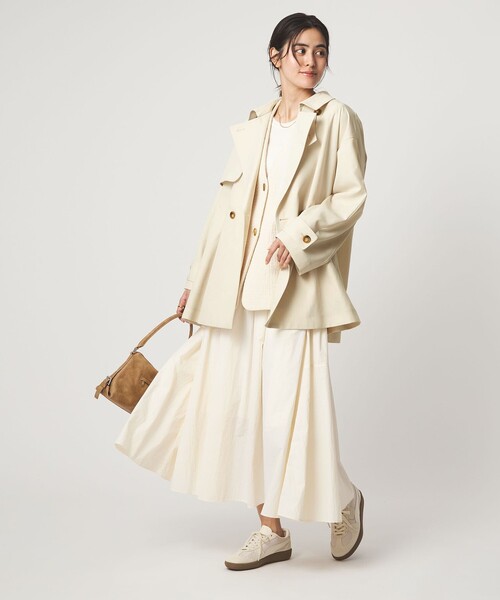 green label relaxing（グリーンレーベルリラクシング）の「［size SHORTあり］ミドル トレンチ コート 撥水（トレンチコート・レディース・オフホワイト/ベージュ/ネイビー・SHORT/36/38）」の19枚目の写真