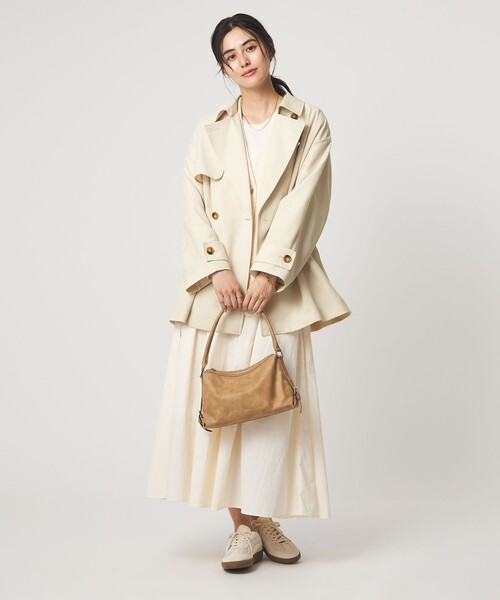 green label relaxing（グリーンレーベルリラクシング）の「［size SHORTあり］ミドル トレンチ コート 撥水（トレンチコート・レディース・オフホワイト/ベージュ/ネイビー・SHORT/36/38）」の20枚目の写真