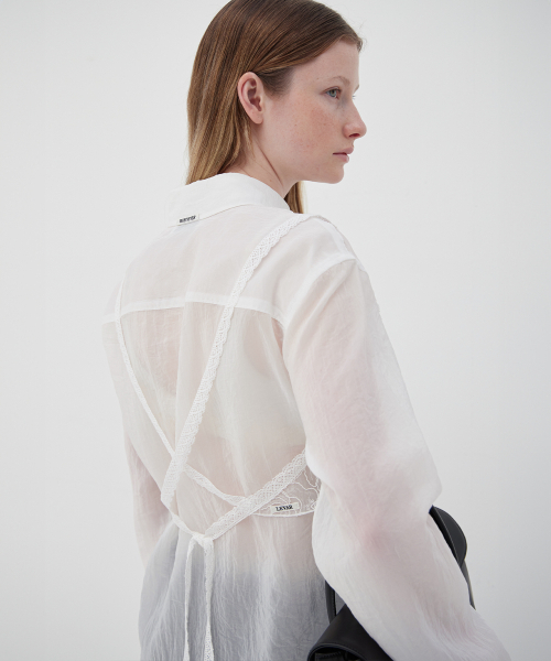 LEVAR（レバー）の「Glow See-through Slim Shirt - Off White（シャツ/ブラウス・レディース・Off White・FREE）」の3枚目の写真