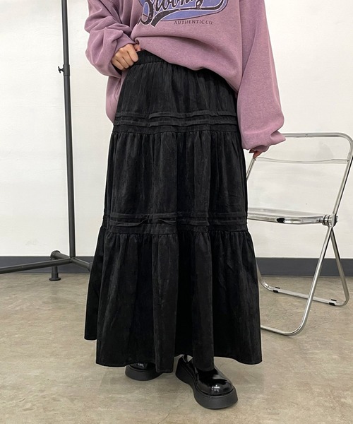 セール】コーデュロイティアードロングスカート（スカート）｜CRB