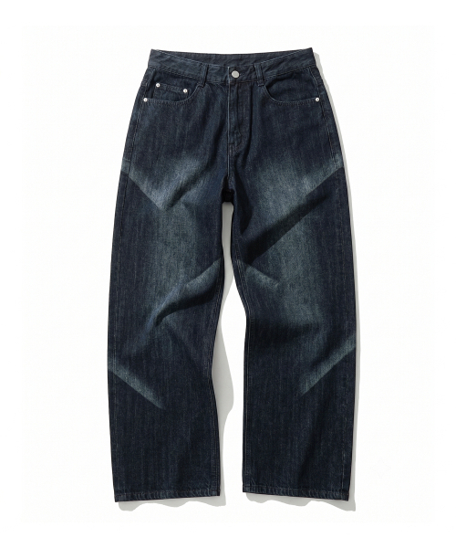 DECET(デケト)の「Diagonal Bleach Wide Jeans DCPT048DBlueA(デニムパンツ・レディース・その他・26/28/30/32/34)」の1枚目の写真