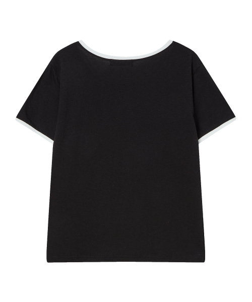 DELICCENT（デリセント）の「配色リボングラフィックTシャツ[ブラック]（Tシャツ/カットソー・レディース・ブラック・FREE）」の2枚目の写真
