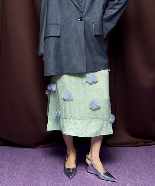 MAISON SPECIAL(メゾンスペシャル)の「Sheer Floral Layered Skirt/シアーフラワーレイヤードスカート(スカート・レディース・ブラウン/ベージュ/グレー・38/36)」の2枚目の写真