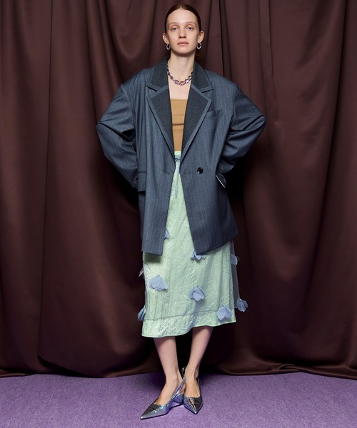 MAISON SPECIAL(メゾンスペシャル)の「Sheer Floral Layered Skirt/シアーフラワーレイヤードスカート(スカート・レディース・ブラウン/ベージュ/グレー・38/36)」の12枚目の写真
