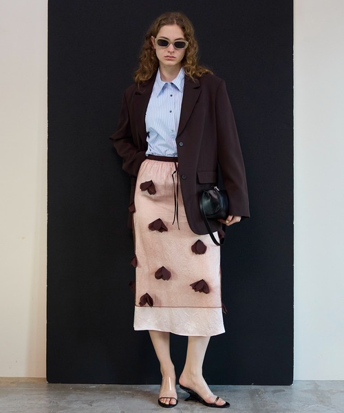 MAISON SPECIAL(メゾンスペシャル)の「Sheer Floral Layered Skirt/シアーフラワーレイヤードスカート(スカート・レディース・ブラウン/ベージュ/グレー・38/36)」の15枚目の写真