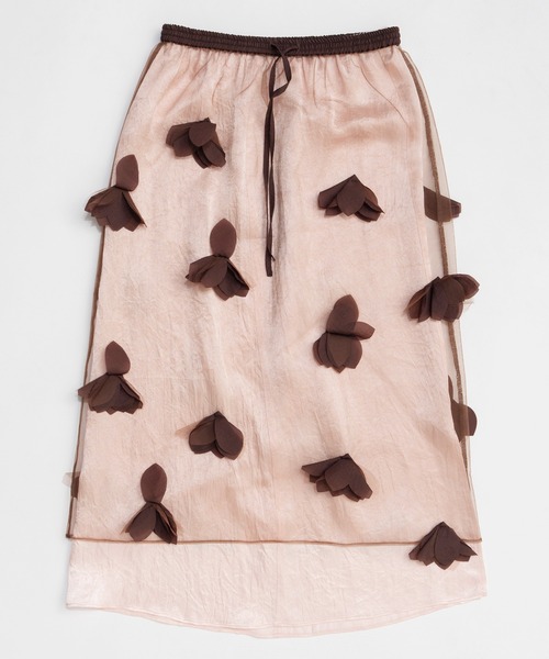 MAISON SPECIAL(メゾンスペシャル)の「Sheer Floral Layered Skirt/シアーフラワーレイヤードスカート(スカート・レディース・ブラウン/ベージュ/グレー・38/36)」の16枚目の写真