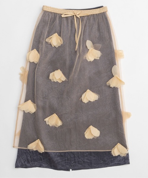 MAISON SPECIAL(メゾンスペシャル)の「Sheer Floral Layered Skirt/シアーフラワーレイヤードスカート(スカート・レディース・ブラウン/ベージュ/グレー・38/36)」の17枚目の写真