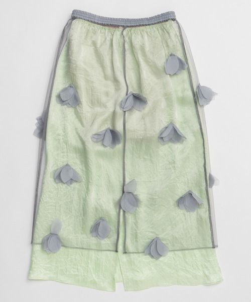 MAISON SPECIAL(メゾンスペシャル)の「Sheer Floral Layered Skirt/シアーフラワーレイヤードスカート(スカート・レディース・ブラウン/ベージュ/グレー・38/36)」の22枚目の写真
