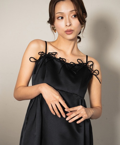 girl(ガール)の「リボンパフィーボリュームドレス 結婚式 ワンピース パーティードレス オケージョンドレス お呼ばれ 二次会 成人式 同窓会 謝恩会(ドレス・レディース・ネイビー/ブラック・S/L/M)」の11枚目の写真