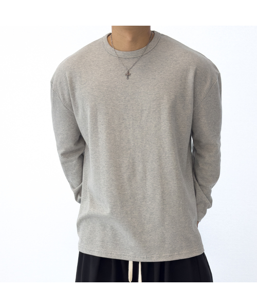 PACIENCIA(パシエンシア)の「無地オーバーサイズ長袖(Tシャツ/カットソー・メンズ・ホワイト/ライトグレー/ブラック/グレー/チャコール・LARGE/XX-LARGE/MEDIUM/X-LARGE)」の4枚目の写真