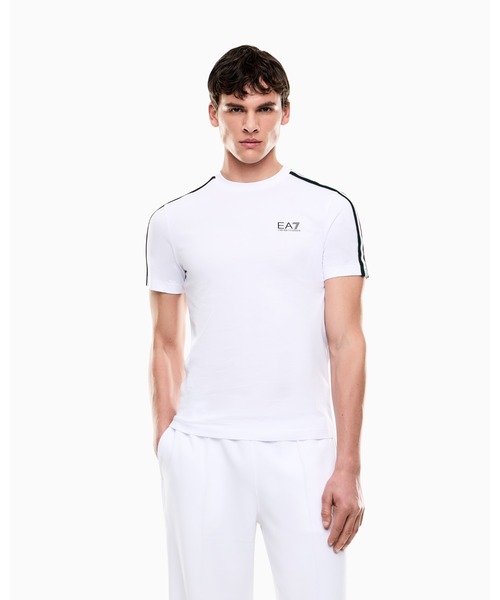 EMPORIO ARMANI EA7(エンポリオアルマーニイーエーセブン)の「【エンポリオ アルマーニ EA7】Italian Spirit クルーネックTシャツ コットンジャージー(Tシャツ/カットソー・メンズ・ネイビー/ホワイト・MEDIUM/LARGE/XX-LARGE/X-SMALL/X-LARGE/SMALL)」の2枚目の写真