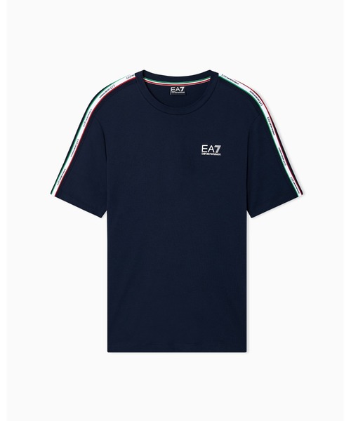 EMPORIO ARMANI EA7(エンポリオアルマーニイーエーセブン)の「【エンポリオ アルマーニ EA7】Italian Spirit クルーネックTシャツ コットンジャージー(Tシャツ/カットソー・メンズ・ネイビー/ホワイト・MEDIUM/LARGE/XX-LARGE/X-SMALL/X-LARGE/SMALL)」の3枚目の写真
