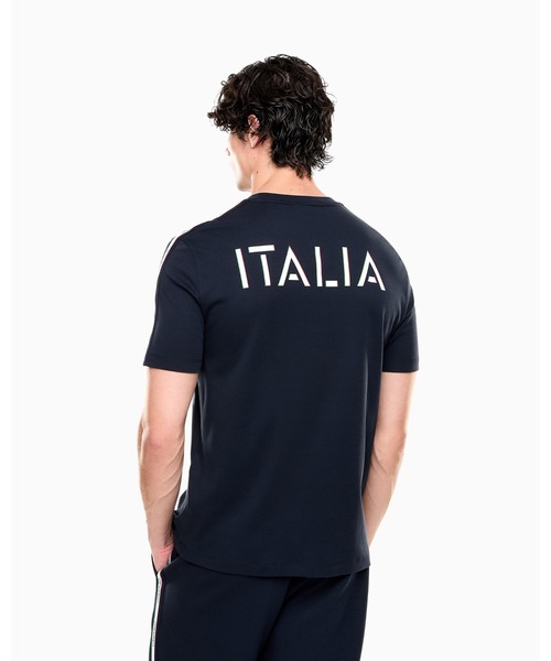 EMPORIO ARMANI EA7(エンポリオアルマーニイーエーセブン)の「【エンポリオ アルマーニ EA7】Italian Spirit クルーネックTシャツ コットンジャージー(Tシャツ/カットソー・メンズ・ネイビー/ホワイト・MEDIUM/LARGE/XX-LARGE/X-SMALL/X-LARGE/SMALL)」の4枚目の写真