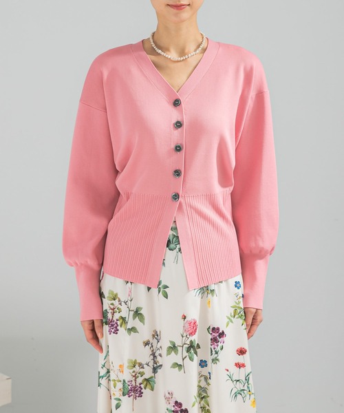 URBAN RESEARCH ROSSO WOMEN（アーバンリサーチ　ロッソ）の「Vネックリブフロント釦デザインニット（カーディガン/ボレロ・レディース・ベージュ系その他/ピンク・FREE）」の16枚目の写真