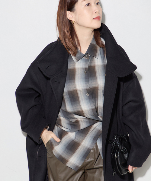 journal standard L'essage(ジャーナルスタンダードレサージュ)の「DEVEAUX/レーヨン チェックシャツ(シャツ/ブラウス・レディース・ピンク・FREE)」の5枚目の写真