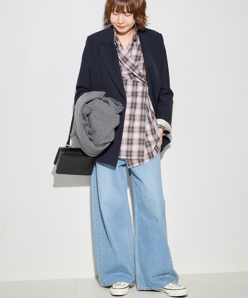 journal standard L'essage(ジャーナルスタンダードレサージュ)の「DEVEAUX/レーヨン チェックシャツ(シャツ/ブラウス・レディース・ピンク・FREE)」の11枚目の写真