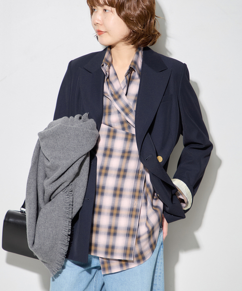 journal standard L'essage(ジャーナルスタンダードレサージュ)の「DEVEAUX/レーヨン チェックシャツ(シャツ/ブラウス・レディース・ピンク・FREE)」の12枚目の写真