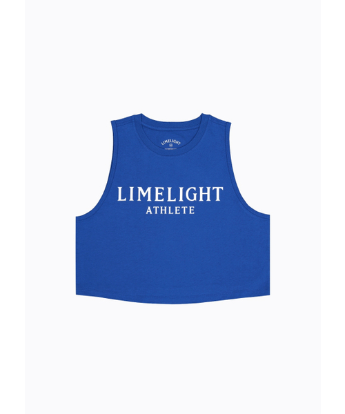 LIMELIGHT APPAREL(ライムライトアパレル)の「アスリット レディース クロップスリーブレス (ブルー/ホワイト)(Tシャツ/カットソー・レディース・その他・SMALL/MEDIUM/LARGE)」の3枚目の写真