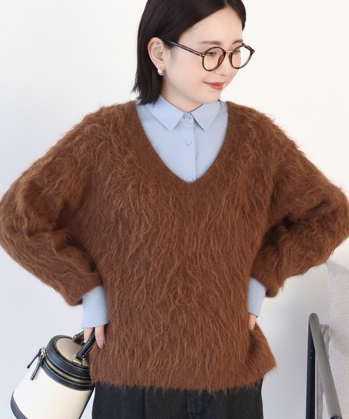 セール】起毛シャギールーズニットプルオーバー（ニット/セーター