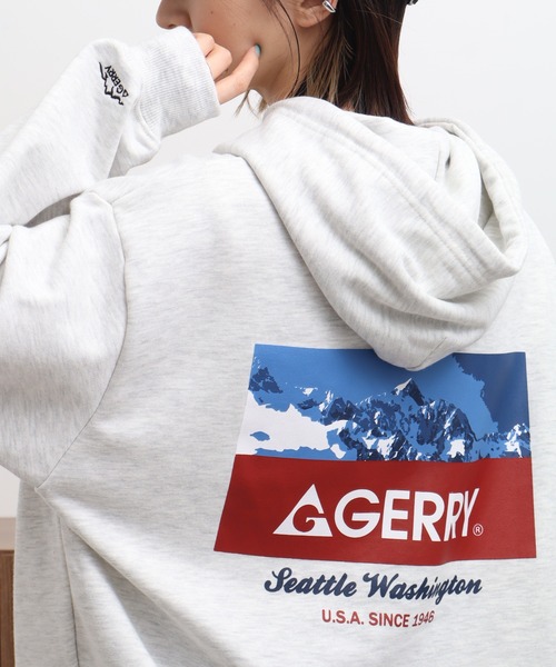 GERRY(ジェリー)の「【GERRY/ジェリー】裏毛 バックプリント フーデットパーカー(パーカー・メンズ・アッシュグレー/ブラック/ホワイト/ネイビー・M/L/LL)」の1枚目の写真