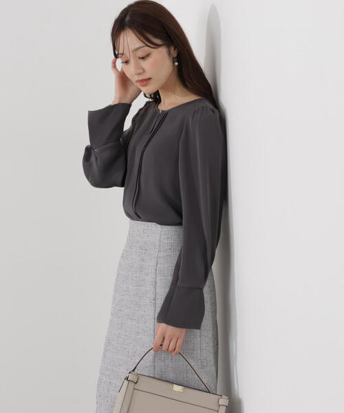PROPORTION BODY DRESSING(プロポーションボディドレッシング)の「<ウォッシャブル>ピンタックブラウス / 1216110100(シャツ/ブラウス・レディース・ダークグレー/ホワイト系その他/ピンク・SMALL/MEDIUM)」の22枚目の写真