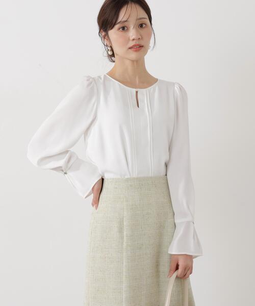 PROPORTION BODY DRESSING(プロポーションボディドレッシング)の「<ウォッシャブル>ピンタックブラウス / 1216110100(シャツ/ブラウス・レディース・ダークグレー/ホワイト系その他/ピンク・SMALL/MEDIUM)」の7枚目の写真