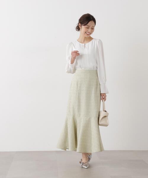 PROPORTION BODY DRESSING(プロポーションボディドレッシング)の「<ウォッシャブル>ピンタックブラウス / 1216110100(シャツ/ブラウス・レディース・ダークグレー/ホワイト系その他/ピンク・SMALL/MEDIUM)」の9枚目の写真