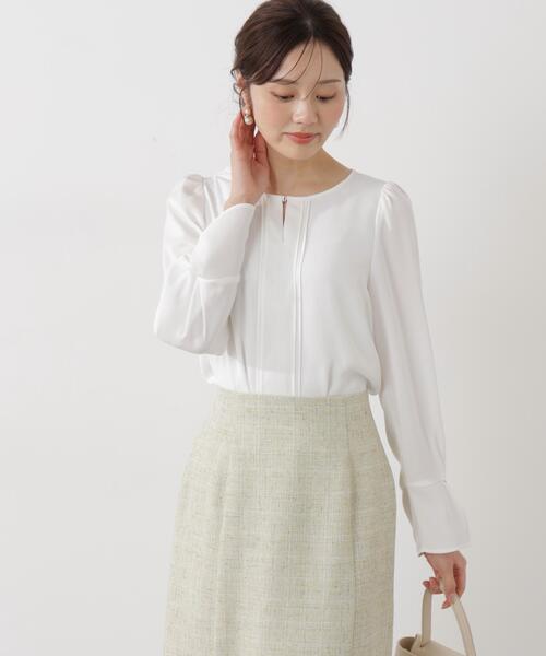PROPORTION BODY DRESSING(プロポーションボディドレッシング)の「<ウォッシャブル>ピンタックブラウス / 1216110100(シャツ/ブラウス・レディース・ダークグレー/ホワイト系その他/ピンク・SMALL/MEDIUM)」の10枚目の写真