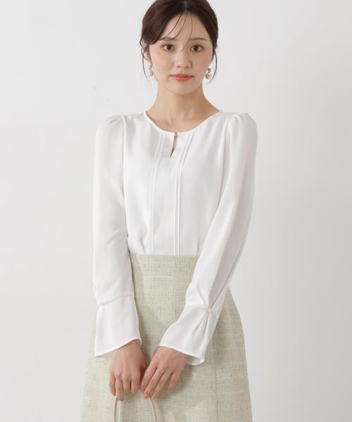 PROPORTION BODY DRESSING(プロポーションボディドレッシング)の「<ウォッシャブル>ピンタックブラウス / 1216110100(シャツ/ブラウス・レディース・ダークグレー/ホワイト系その他/ピンク・SMALL/MEDIUM)」の11枚目の写真