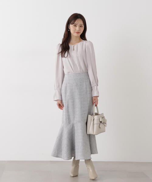 PROPORTION BODY DRESSING(プロポーションボディドレッシング)の「<ウォッシャブル>ピンタックブラウス / 1216110100(シャツ/ブラウス・レディース・ダークグレー/ホワイト系その他/ピンク・SMALL/MEDIUM)」の6枚目の写真