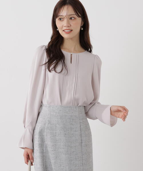 PROPORTION BODY DRESSING(プロポーションボディドレッシング)の「<ウォッシャブル>ピンタックブラウス / 1216110100(シャツ/ブラウス・レディース・ダークグレー/ホワイト系その他/ピンク・SMALL/MEDIUM)」の8枚目の写真