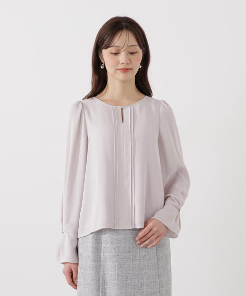 PROPORTION BODY DRESSING(プロポーションボディドレッシング)の「<ウォッシャブル>ピンタックブラウス / 1216110100(シャツ/ブラウス・レディース・ダークグレー/ホワイト系その他/ピンク・SMALL/MEDIUM)」の11枚目の写真