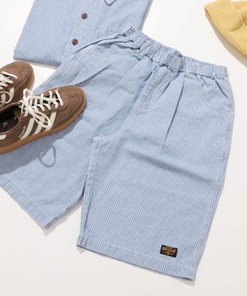 KRIFF MAYER Kid's Collection（クリフメイヤーキッズコレクション）の「ライトオンスデニムショーツ（セットアップ可）（デニムパンツ・キッズ・ライトブルー/ダークブルー/ストライプ/ネイビー系1・120/130/140/150/160/170）」の4枚目の写真