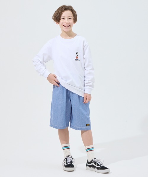 KRIFF MAYER Kid's Collection（クリフメイヤーキッズコレクション）の「ライトオンスデニムショーツ（セットアップ可）（デニムパンツ・キッズ・ライトブルー/ダークブルー/ストライプ/ネイビー系1・120/130/140/150/160/170）」の9枚目の写真