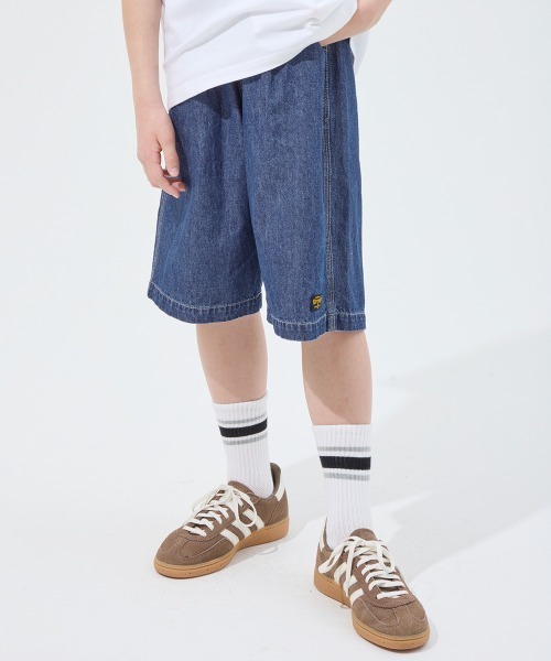 KRIFF MAYER Kid's Collection（クリフメイヤーキッズコレクション）の「ライトオンスデニムショーツ（セットアップ可）（デニムパンツ・キッズ・ライトブルー/ダークブルー/ストライプ/ネイビー系1・120/130/140/150/160/170）」の12枚目の写真