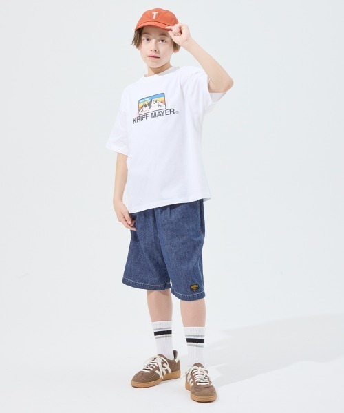 KRIFF MAYER Kid's Collection（クリフメイヤーキッズコレクション）の「ライトオンスデニムショーツ（セットアップ可）（デニムパンツ・キッズ・ライトブルー/ダークブルー/ストライプ/ネイビー系1・120/130/140/150/160/170）」の14枚目の写真