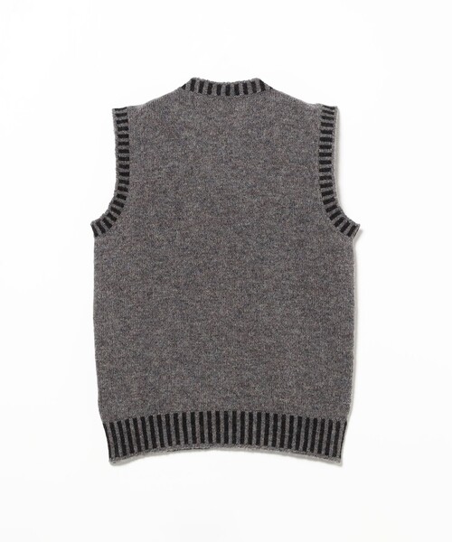 fennica(フェニカ)の「【別注】Jamieson's Knitwear / リブ ストライプ Uネック ベスト(ベスト・レディース・グレー・L(42))」の8枚目の写真