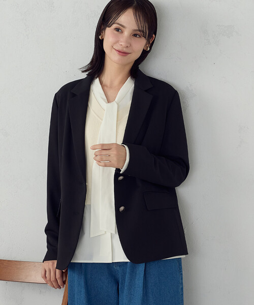 COMME CA ISM(コムサイズム)の「ブレザージャケット / セットアップ対応(テーラードジャケット・レディース・ネイビー/ブラック・SMALL/MEDIUM/LARGE/X-LARGE)」の2枚目の写真