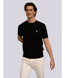RCH ヘクスリー ニット半袖Tシャツ ブラック