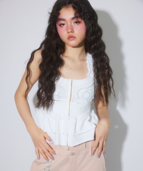 Candy Stripper(キャンディストリッパー)の「2WAY CORSET ビスチェ(その他トップス・レディース・ブラック/ヘザーグレー/オフホワイト・FREE)」の1枚目の写真