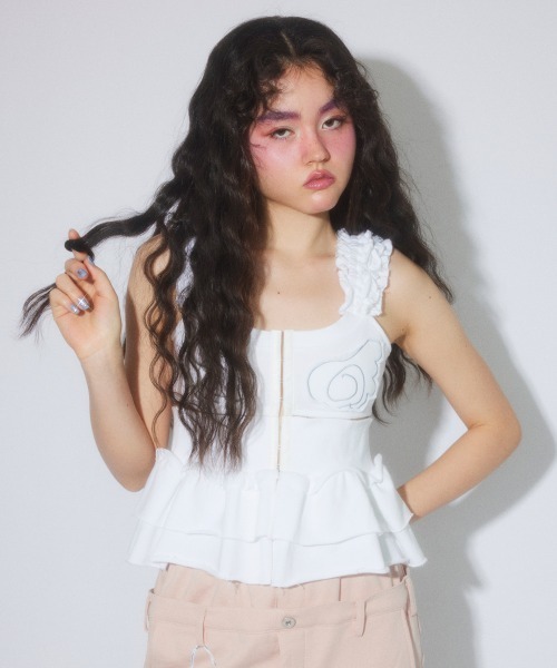 Candy Stripper(キャンディストリッパー)の「2WAY CORSET ビスチェ(その他トップス・レディース・ブラック/ヘザーグレー/オフホワイト・FREE)」の4枚目の写真