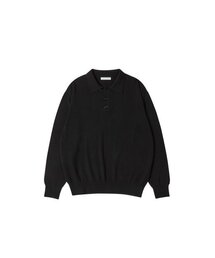 ツーサイドニットポロシャツ(ブラック)