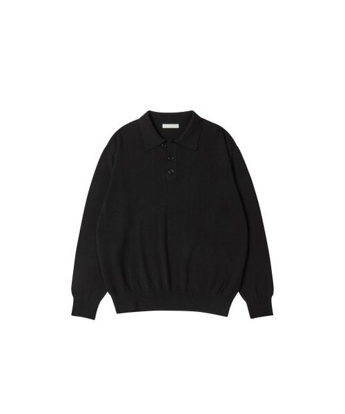 WORTHWHILE MOVEMENT(ワースワイルムーブメント)の「ツーサイドニットポロシャツ(ブラック)(ニット/セーター・レディース・その他・1)」の1枚目の写真